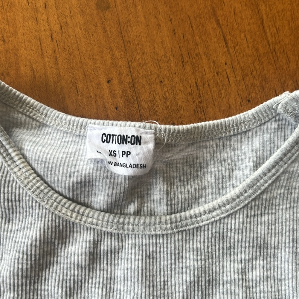 Cotton On Light Gray Ribbed Tee - Picture 2 of 7